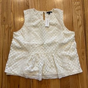 Banana Republic White Sleeveless Blouse